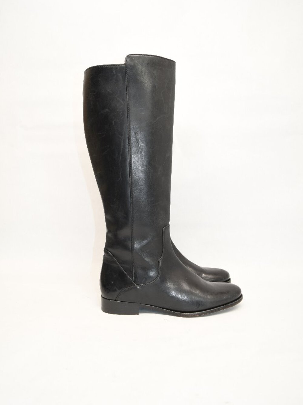 $450 Frye Carly Shield Tall KNEE HIGH LEATHER BOOT BLACK RIDING TIMELESS 9 B (RB